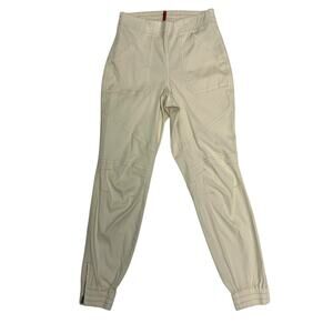 Spanx Women's Stretch Twill Cargo Joggers Cream Size Medium